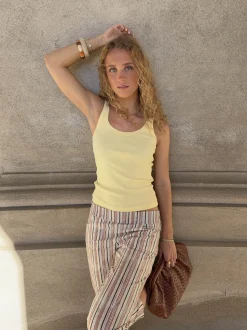 Julea tanktop i rib - Lysegul