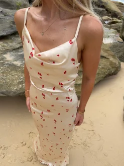 Juliana satinkjole - Guld