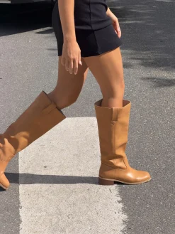 Justina tall støvler - Camel
