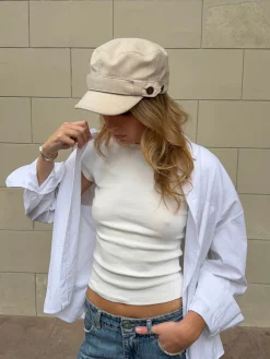 Kammi kasket med detaljer - Lys beige