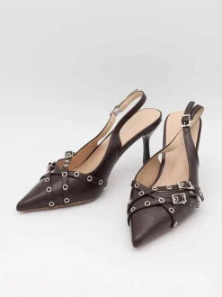 Kandy slingback stiletter - Brun