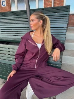 Katinka zip-up hoodie - Mørkelilla