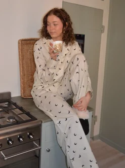 Kyla pyjamasbukser med halvmåner - Beige