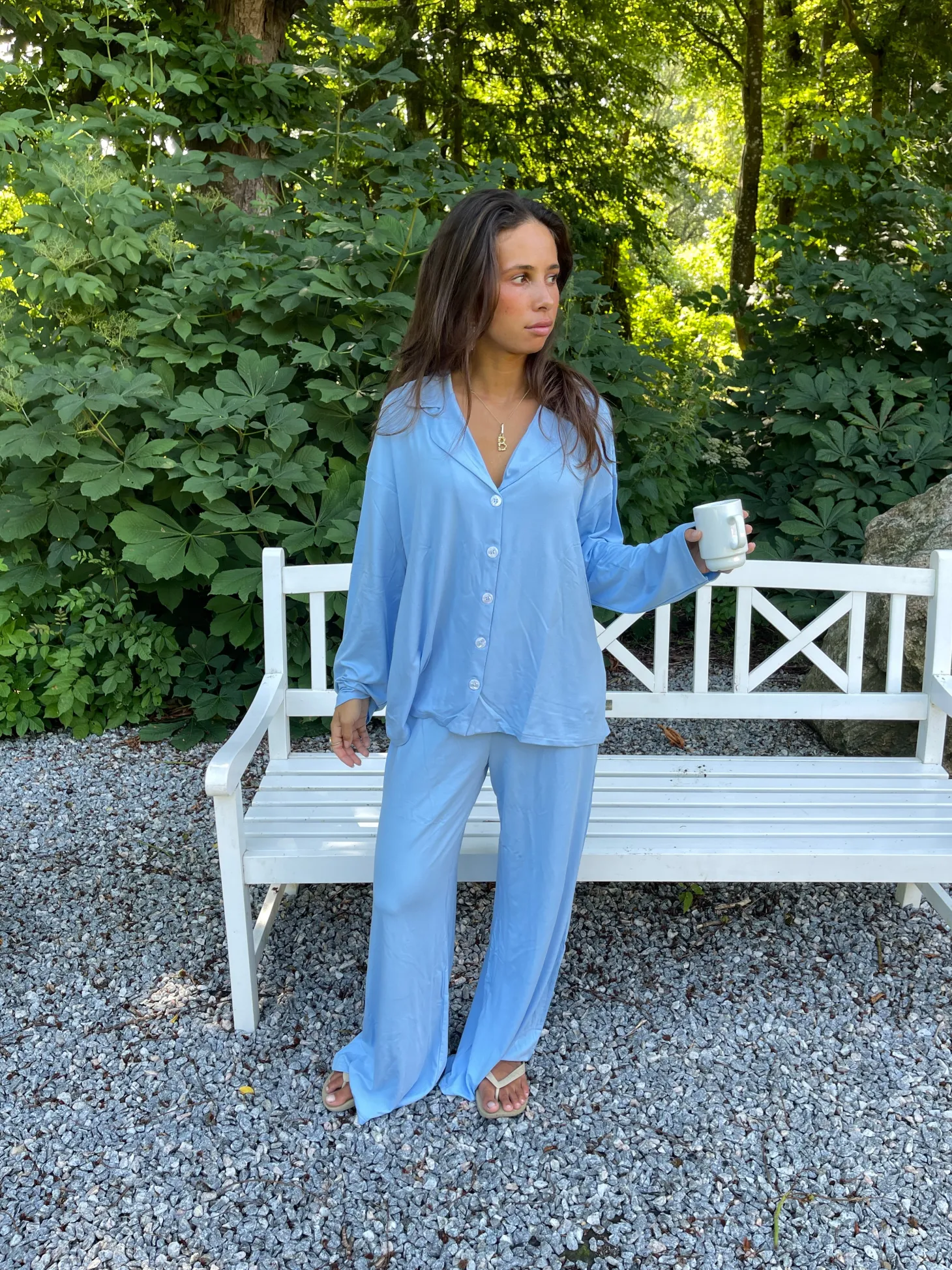 Laura pyjamasbukser - Lyseblå