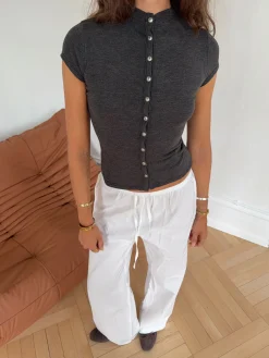 Leonie top med knapper - Grå