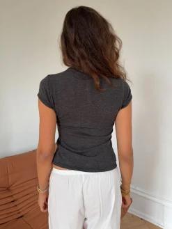 Leonie top med knapper - Grå
