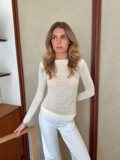Linana langærmet - Lysegul