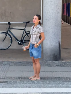 Linda bermudashorts - Blå denim