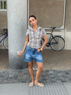 Linda bermudashorts - Blå denim