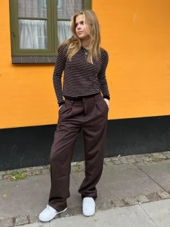 Lisette oversized suitbukser - Brun