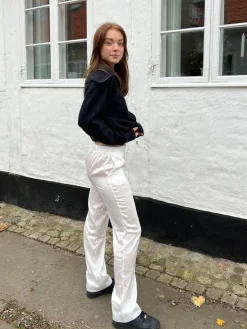 Lona lavtaljede satinbukser - Hvid