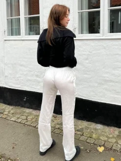 Lona lavtaljede satinbukser - Hvid