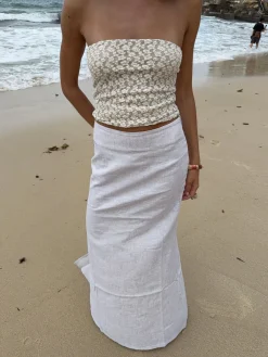 Lucy maxinederdel i hør - Beige