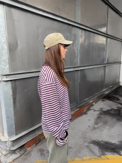 Lura bluse med striber - Rød/hvid