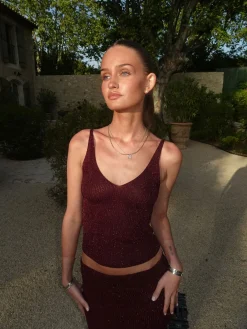 Malie glimmer tanktop - Bordeaux