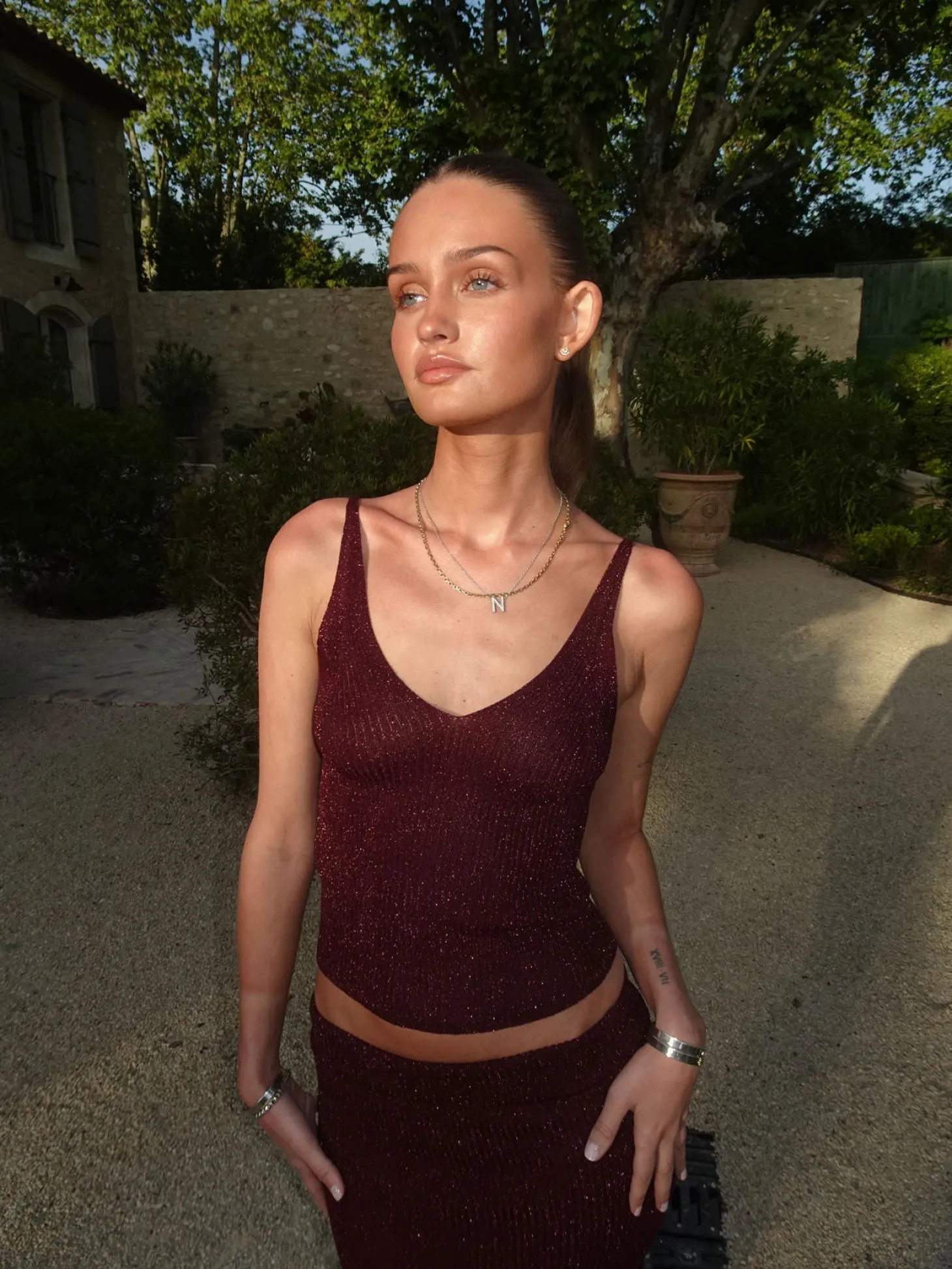 Malie glimmer tanktop - Bordeaux