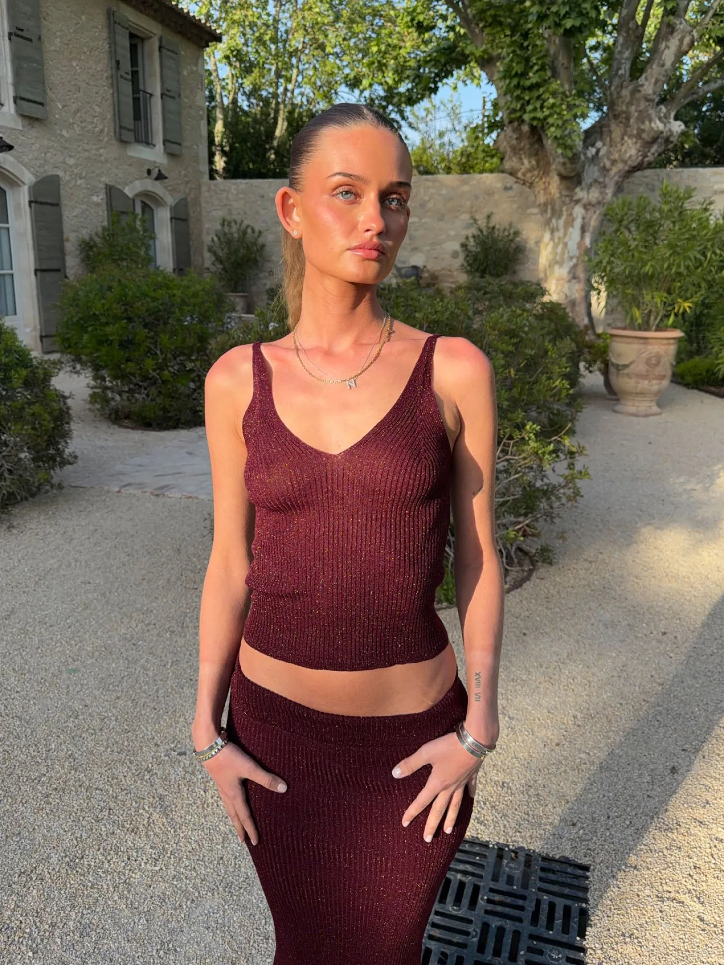 Malie glimmer tanktop - Bordeaux