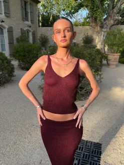 Malie glimmer tanktop - Bordeaux