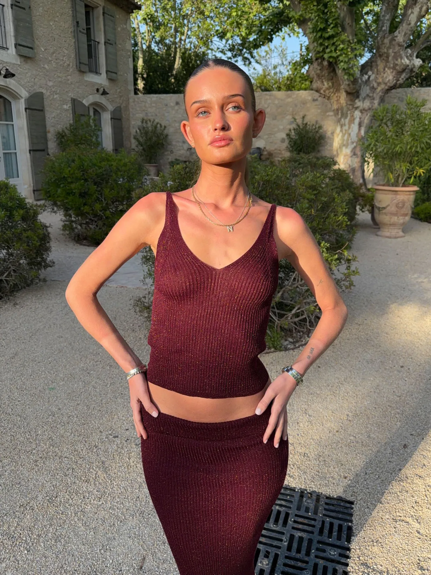 Malie glimmer tanktop - Bordeaux