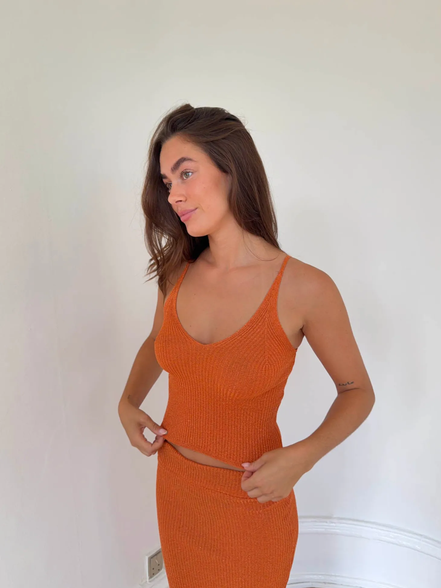 Malie glimmer tanktop - Orange