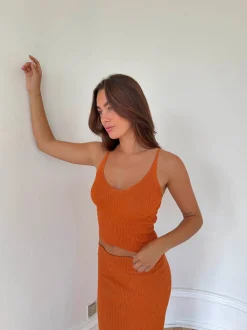 Malie glimmer tanktop - Orange