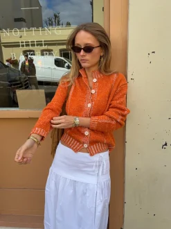 Malin Tomkins cardigan med detaljer - Orange