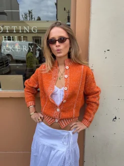 Malin Tomkins cardigan med detaljer - Orange