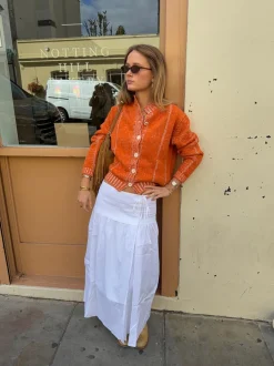 Malin Tomkins cardigan med detaljer - Orange