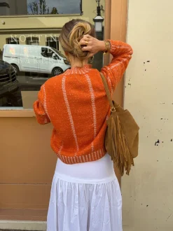 Malin Tomkins cardigan med detaljer - Orange