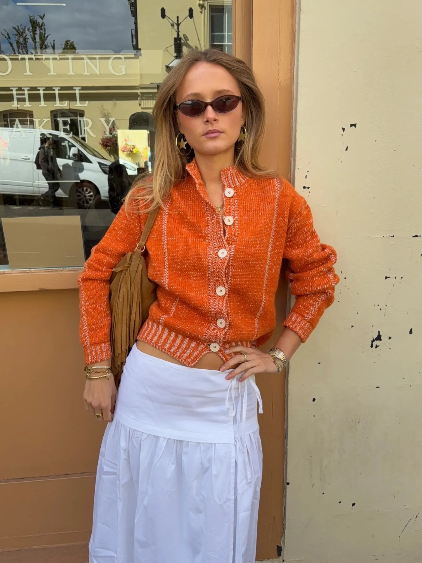 Malin Tomkins cardigan med detaljer - Orange