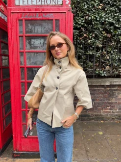 Malin Tomkins trekvartærmet jakke - Beige