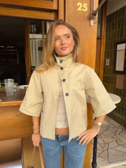 Malin Tomkins trekvartærmet jakke - Beige