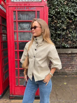 Malin Tomkins trekvartærmet jakke - Beige