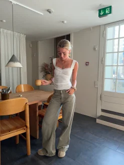 Mandaline top med blondetaljer - Hvid