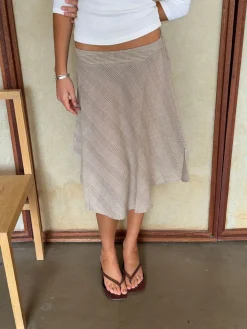 Mandy nederdel med tern - Beige