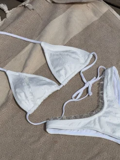 Margrethe bikini med blonder - Hvid