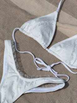 Margrethe bikini med blonder - Hvid
