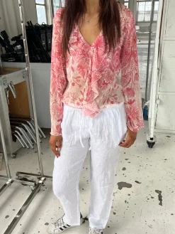Marianne langærmet bluse - Lyserød