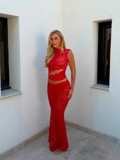 Marisole top i blonde - Rød