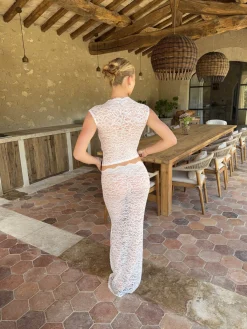 Marisol nederdel i blonde - Hvid