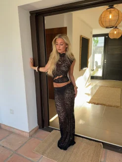 Marisol nederdel i blonde - Sort
