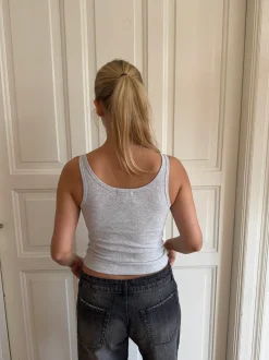 Marlo tanktop i rib - Grå