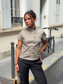 Maxima skjorte med knapper - Taupe