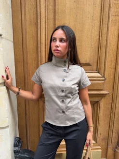 Maxima skjorte med knapper - Taupe