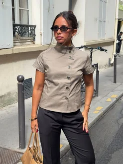 Maxima skjorte med knapper - Taupe