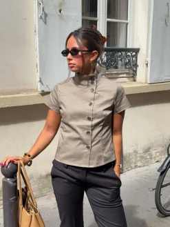 Maxima skjorte med knapper - Taupe