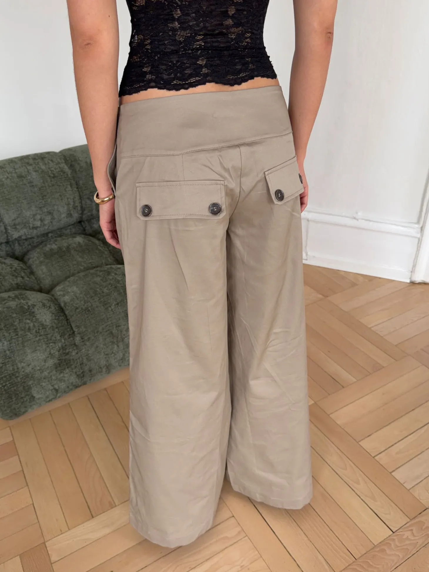 Maxim bukser med knapper - Beige
