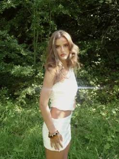 Melena minikjole med pallietter - Hvid