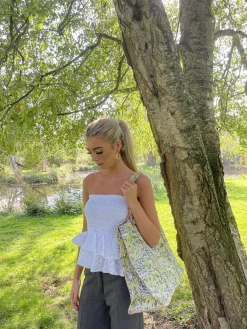Milla broderi anglaise top - Hvid