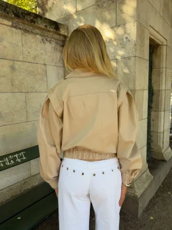 Millie cropped trenchcoat - Beige